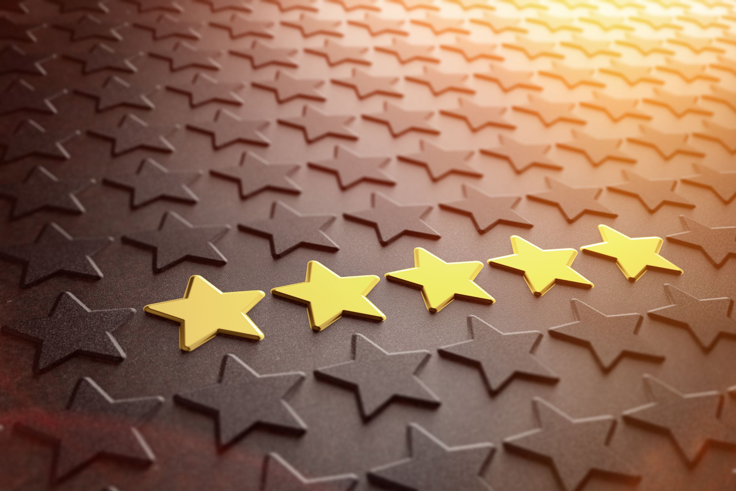 5 stars representing the security score on a vendor risk assesment